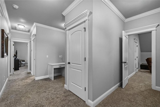 6401 S 47th St, Rogers, AR 72758 - hallway with carpet floors, ornamental molding, and baseboards