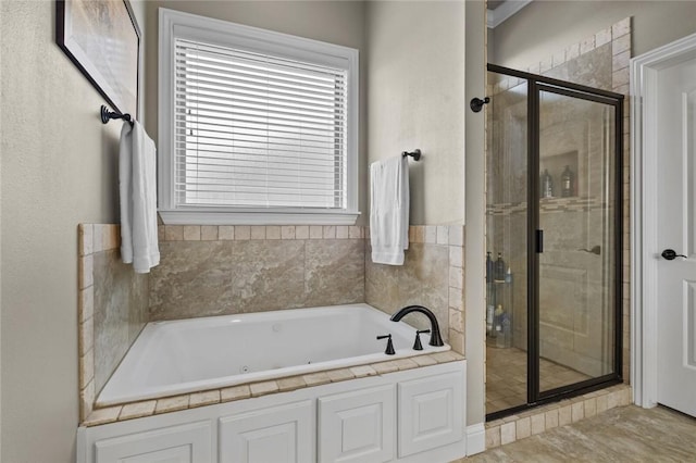 6401 S 47th St, Rogers, AR 72758 - full bathroom with a stall shower and a tub with jets
