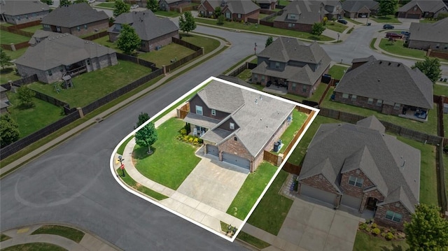6401 S 47th St, Rogers, AR 72758 - aerial view of residential area with property parcel outlined