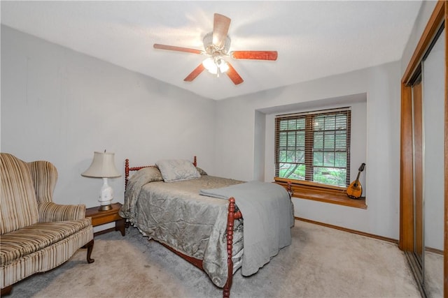 6 Runnymede Ln, Bella Vista, AR 72715 - bedroom with light carpet, baseboards, a ceiling fan, and a closet