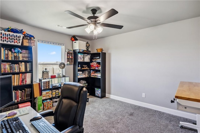 2300 Cameo Ln, Bentonville, AR 72712 - carpeted office space with a ceiling fan and baseboards