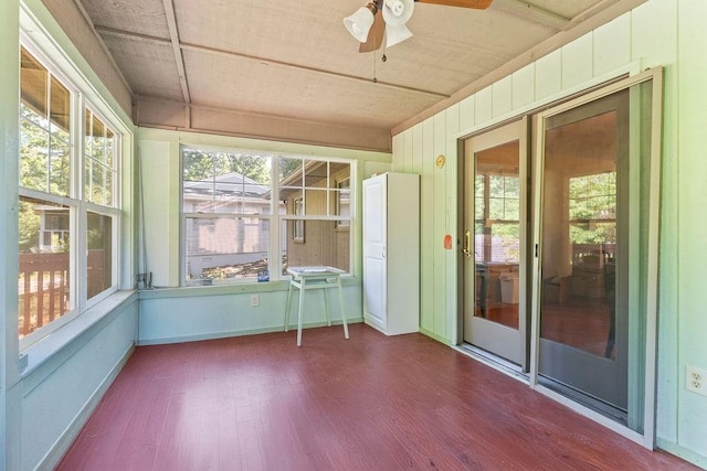 4 Wincanton Ln, Bella Vista, AR 72715 - sunroom with wood finished floors, a ceiling fan, and plenty of natural light