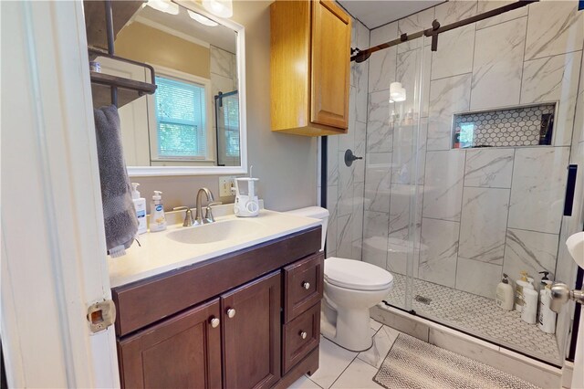 220 W Highland St, Siloam Springs, AR 72761 - bathroom with a shower stall, toilet, and vanity
