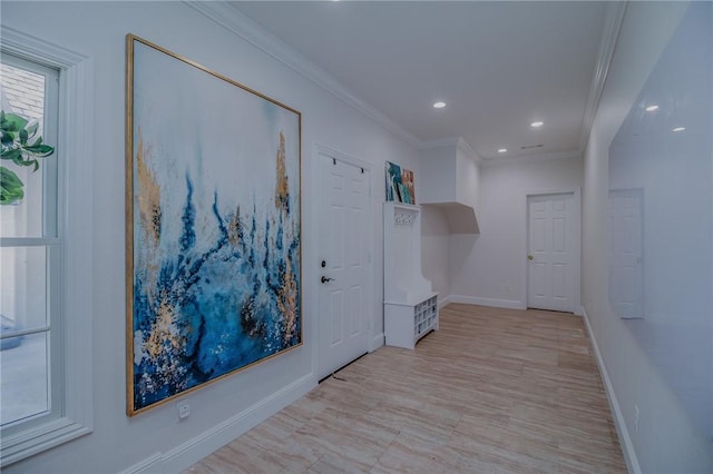4 W Colonial Dr, Rogers, AR 72758 - corridor featuring ornamental molding, baseboards, and recessed lighting