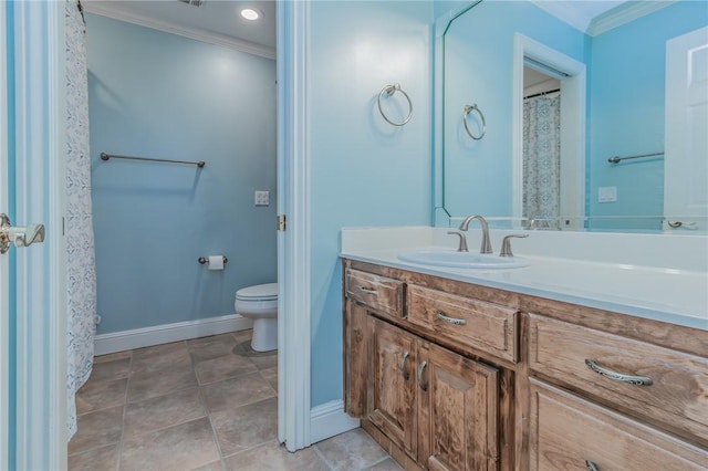 4 W Colonial Dr, Rogers, AR 72758 - full bath with toilet, vanity, ornamental molding, and baseboards