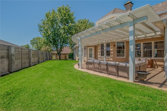 4 W Colonial Dr, Rogers, AR 72758 - view of yard with a pergola, an outdoor living space, and a patio