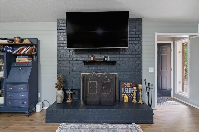 3 Summit Dr, Holiday Island, AR 72631 - living area featuring wood finished floors, baseboards, and wood walls