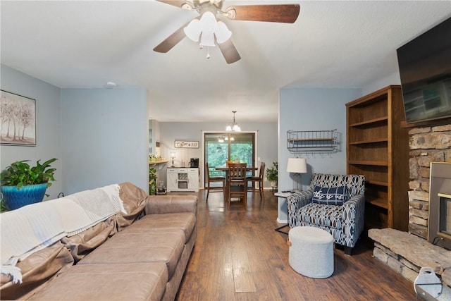 81 Overton Dr, Bella Vista, AR 72714 - living room with hardwood / wood-style floors and ceiling fan
