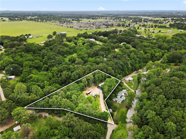 18097 Clear Water Rd, Fayetteville, AR 72704 - aerial overview of property's location featuring property parcel outlined and a forest