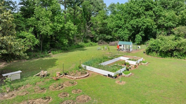 605 SW O St, Bentonville, AR 72712 - view of grassy yard with a vegetable garden