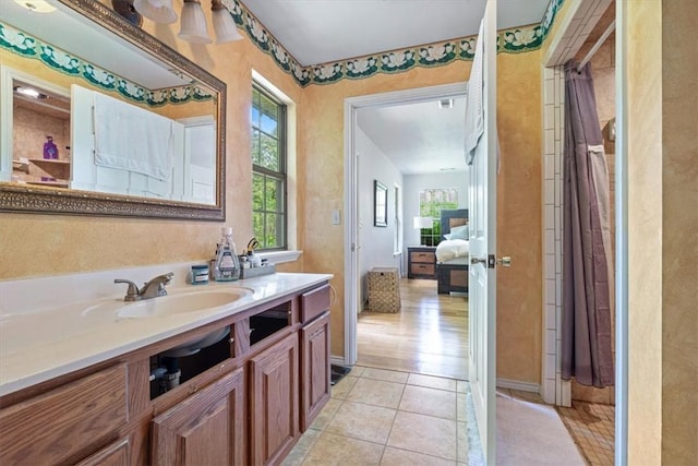 17171 Kincheloe Rd, Siloam Springs, AR 72761 - bathroom with vanity and tile patterned floors
