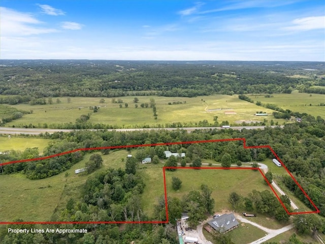 17171 Kincheloe Rd, Siloam Springs, AR 72761 - overview of rural landscape featuring property boundaries highlighted