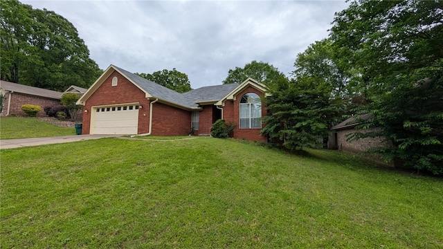 2560 Jayme Cir, Conway, AR 72032 - single story home with brick siding, a garage, concrete driveway, and a front yard