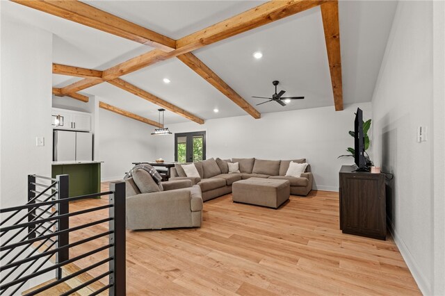 2427 Houston St, Fort Smith, AR 72901 - living area with light wood-style floors, recessed lighting, ceiling fan, and baseboards