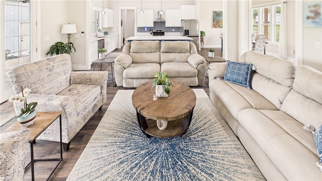 14290 Osage Creek Rd, Springdale, AR 72762 - living area featuring dark wood finished floors and baseboards
