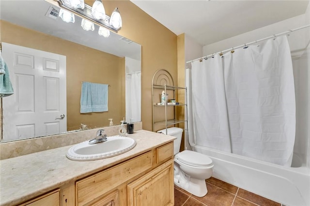 22 Dunstable Dr, Bella Vista, AR 72714 - full bathroom featuring tile patterned flooring, toilet, vanity, and shower / bath combination with curtain