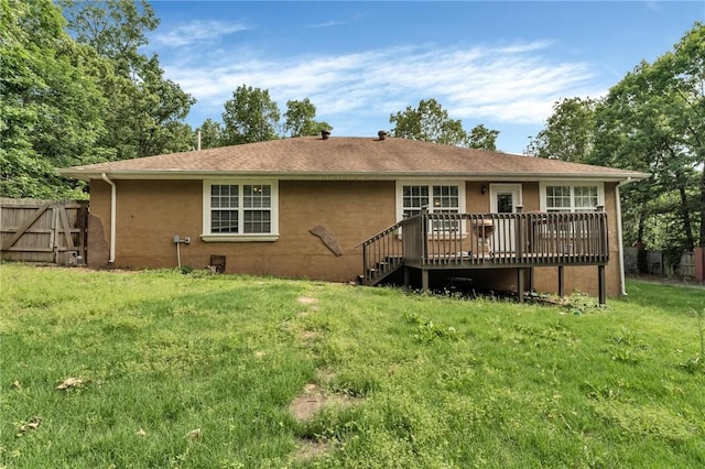 22 Dunstable Dr, Bella Vista, AR 72714 - back of house with a deck and stucco siding