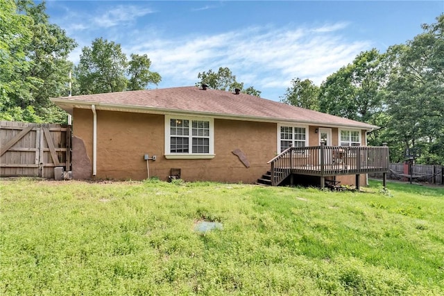 22 Dunstable Dr, Bella Vista, AR 72714 - back of house with a deck and stucco siding