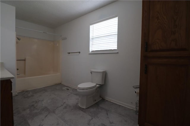 3064 Brandy Ln, Springdale, AR 72762 - full bath featuring toilet, vanity, baseboards, and shower / washtub combination