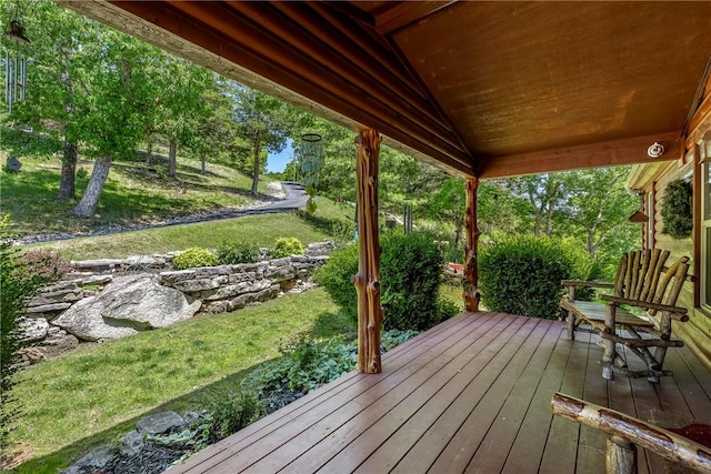 2895 County Road 116, Eureka Springs, AR 72631 - wooden deck featuring a yard