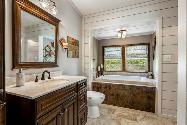 2895 County Road 116, Eureka Springs, AR 72631 - full bathroom featuring a garden tub, vanity, and crown molding