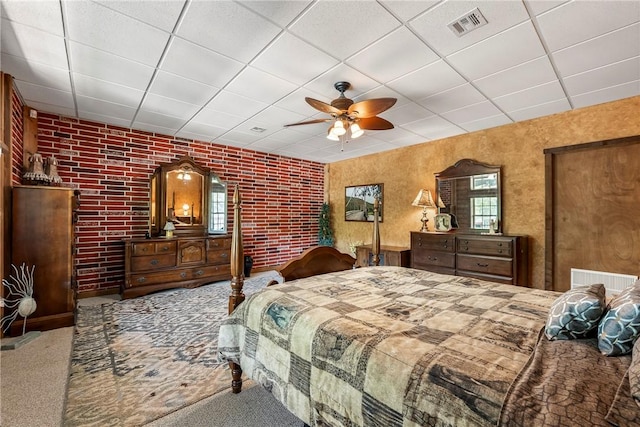 2895 County Road 116, Eureka Springs, AR 72631 - carpeted bedroom with a drop ceiling and ceiling fan