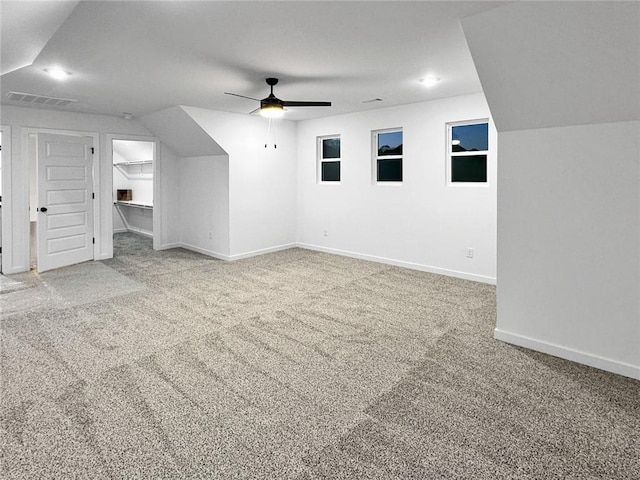 2822 N Grey Squirrel Dr, Fayetteville, AR 72704 - bonus room with carpet floors, a ceiling fan, and baseboards