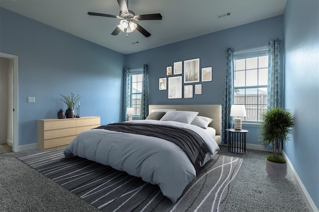 600 Gala Cir, Bentonville, AR 72712 - bedroom with carpet, baseboards, and ceiling fan