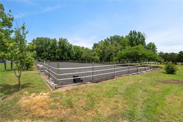 947 Cemetery Rd, Alma, AR 72921 - view of green lawn with an enclosed riding area and a rural view