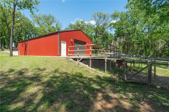 480124 E 1082nd Rd, Muldrow, OK 74948 - view of yard with an outbuilding, a garage, and an outdoor structure