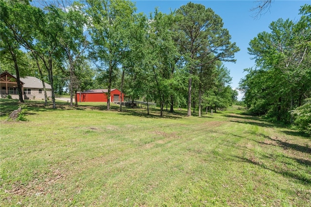 480124 E 1082nd Rd, Muldrow, OK 74948 - view of grassy yard featuring an outbuilding