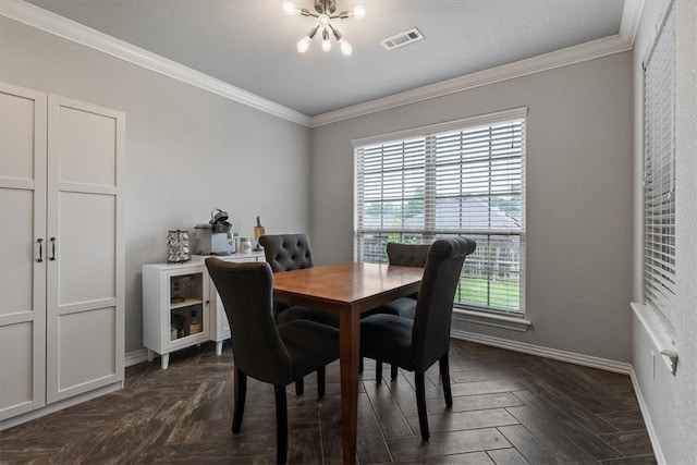 809 Dollar St, Cave Springs, AR 72718 - dining room featuring a chandelier, crown molding, and baseboards