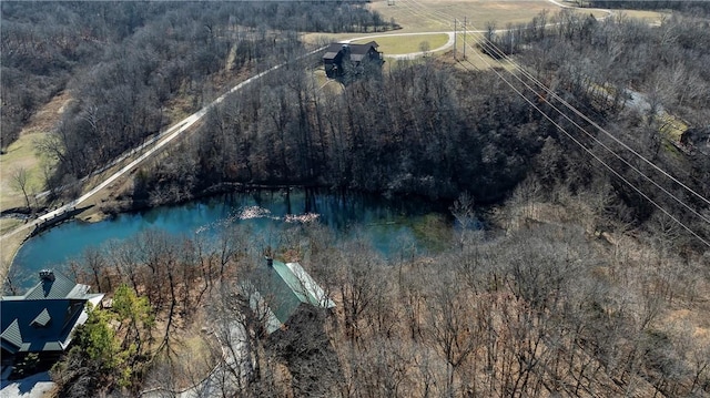 22283 N Log Cabin Dr, Sulphur Springs, AR 72768 - aerial view of property and surrounding area featuring a large body of water and a forest