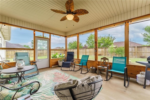 757 Harper Dr, Pea Ridge, AR 72751 - sunroom / solarium featuring a ceiling fan and healthy amount of natural light