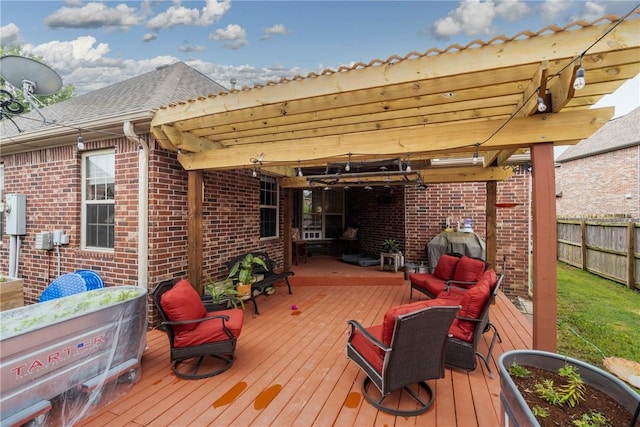 6401 S 42nd St, Rogers, AR 72758 - wooden terrace with an outdoor living space