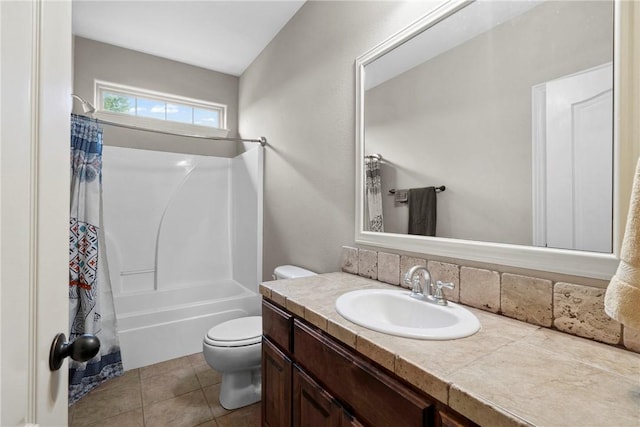 6401 S 42nd St, Rogers, AR 72758 - full bath with toilet, vanity, shower / bath combo with shower curtain, and tile patterned flooring