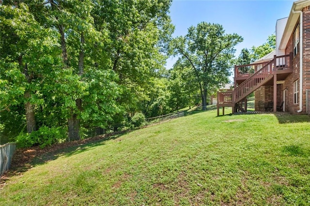 8200 Titleist Cir, Rogers, AR 72756 - view of yard with stairway and a wooden deck