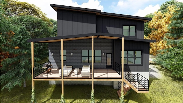 13 Abbotsley Ln, Bella Vista, AR 72714 - rear view of property with a deck and a lawn