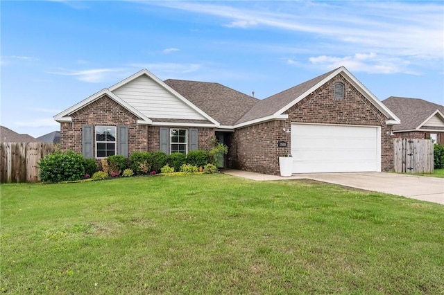 7533 Devonshire Ave, Springdale, AR 72762 - ranch-style house featuring an attached garage, brick siding, concrete driveway, and a shingled roof