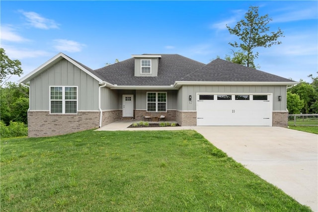 12 Lockhart Dr, Bella Vista, AR 72715 - view of front of property with board and batten siding, a garage, and brick siding