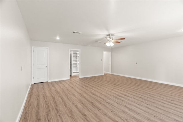 8001 Mars Hill Rd, Ar, AR 72011 - spare room featuring ceiling fan, light wood-style floors, baseboards, and recessed lighting