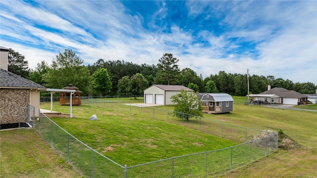 8001 Mars Hill Rd, Ar, AR 72011 - view of yard with an outdoor structure and a garage