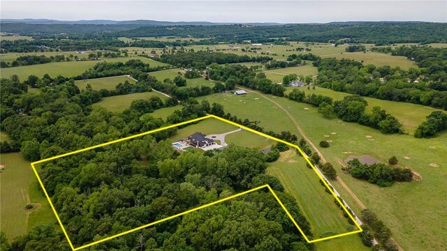 2762 Wilson Ln, Fayetteville, AR 72703 - aerial view of sparsely populated area with property boundaries highlighted