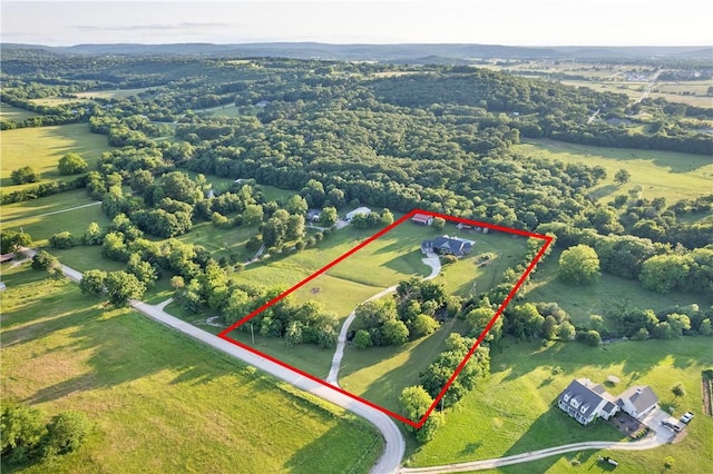 12292 Butler Rd, Prairie Grove, AR 72753 - overview of rural landscape featuring property parcel outlined