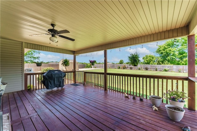 6 Briscoe Ln, Bella Vista, AR 72715 - deck with a ceiling fan and grilling area
