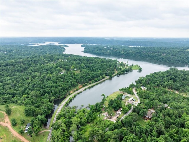14090 Canal St, Rogers, AR 72758 - aerial view of property and surrounding area featuring a nearby body of water and a heavily wooded area
