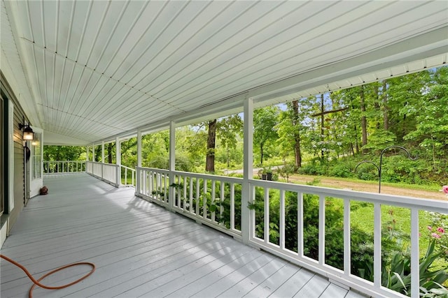 14090 Canal St, Rogers, AR 72758 - wooden deck featuring view of scattered trees