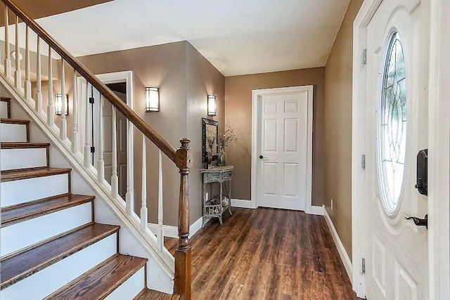 14090 Canal St, Rogers, AR 72758 - entrance foyer with wood finished floors and stairs