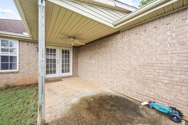 809 Irelan, Lowell, AR 72745 - view of patio with french doors and ceiling fan