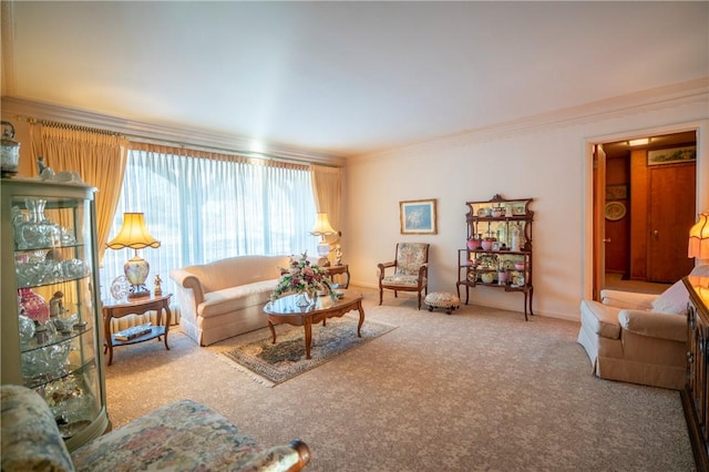 1617 Ranch Dr, Springdale, AR 72762 - living room featuring ornamental molding and carpet flooring